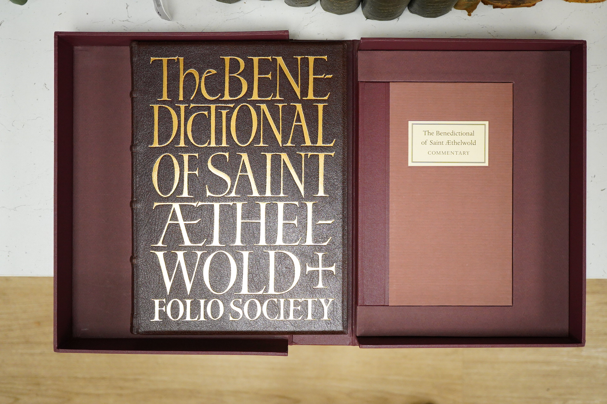 The Benedictional of Saint Athelwold. Limited facsimile edition. 119ff. in gold and colour (text and illus.) and limitation leaf; publisher's gilt lettered morocco with blind decorated panelled spine, ge. (by Smith Settl